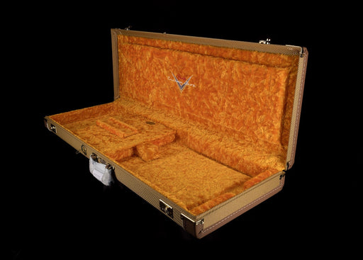 Used Fender Custom Shop Deluxe Tweed Stratocaster Telecaster Case With Gold Interior