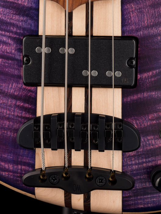 Mayones Cali4 3A Flame Maple Top Custom Trans Purple Matt Finish With Case