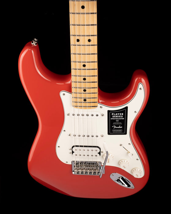 Fender Limited Edition Deluxe Player Strat HSS Fiesta Red Electric Guitar With Matching Headcap