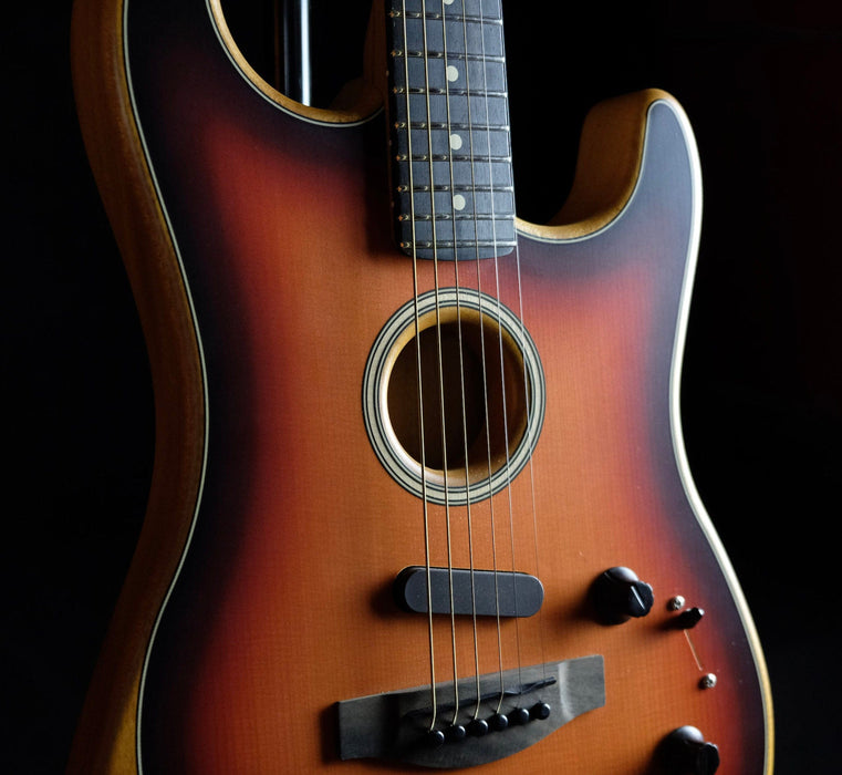 Used Fender American Acoustasonic Stratocaster Ebony Fingerboard Sunburst Guitar