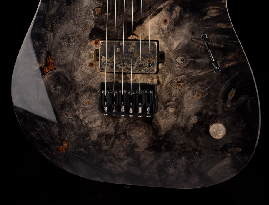 Mayones Duvelle Elte 6 40th Anniversary Master Builder Buckeye Burl Top Natural Fade Gloss Blackburst