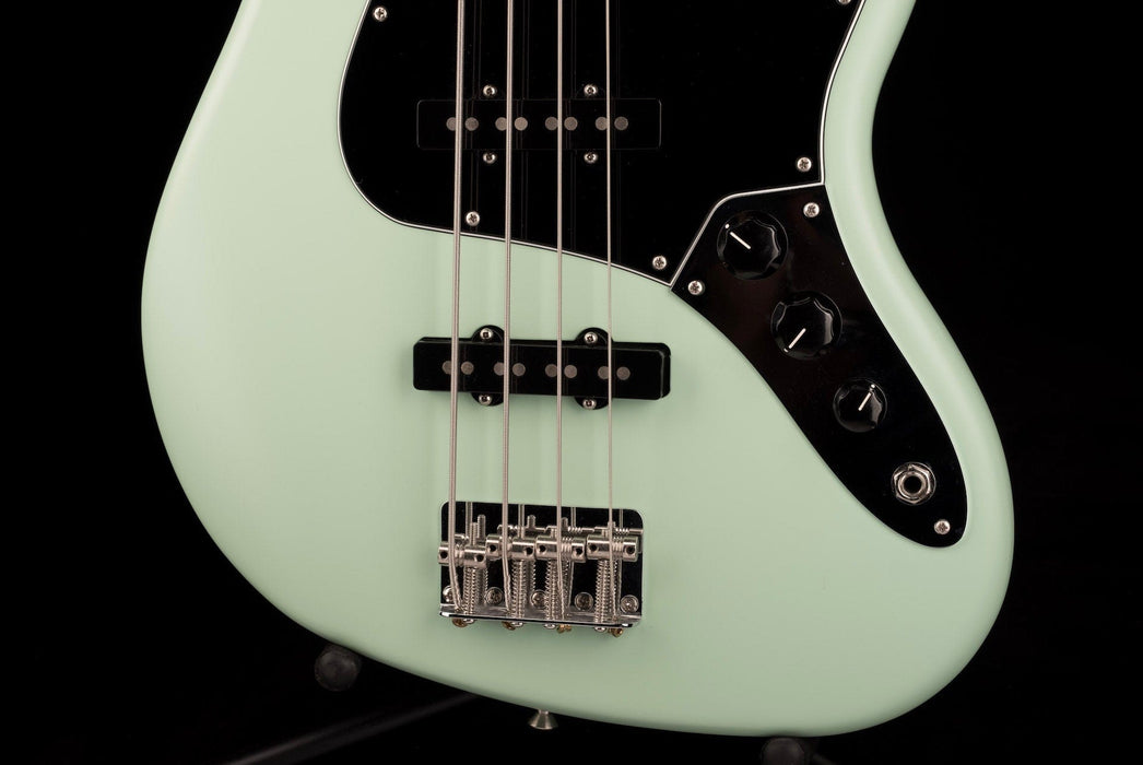 Used Fender American Performer Jazz Bass Satin Surf Green With Gig Bag