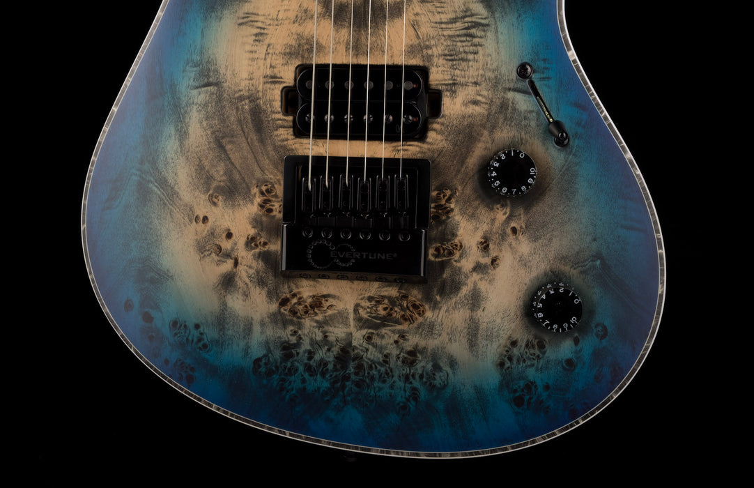 Mayones Regius 4Ever 6 String 3A Grade Eye Poplar Top Jeans Black Three Tone Blue Burst Satine Finish