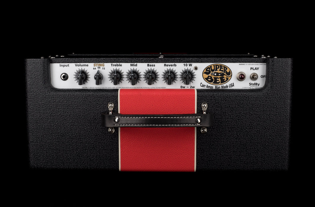 Carr 1x12 Super Bee Black with Red Stripe Tube Guitar Amp Combo