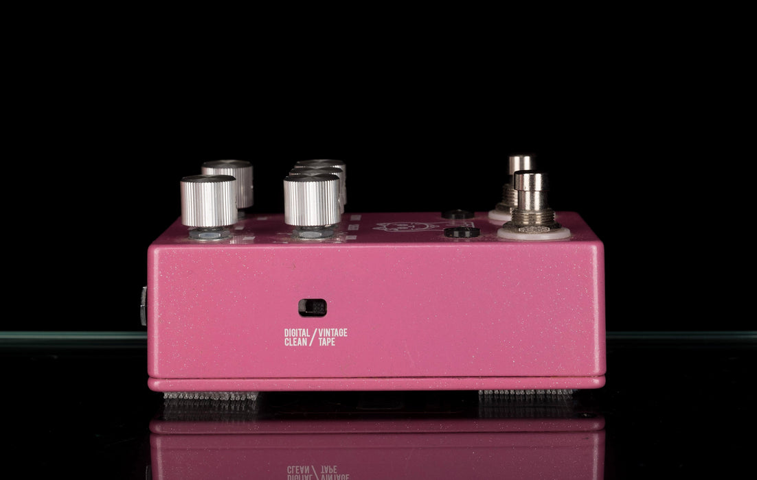 Used JHS Lucky Cat Delay Pink Guitar Effect Pedal With Box