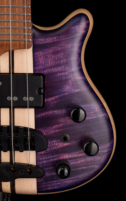 Mayones Cali4 3A Flame Maple Top Custom Trans Purple Matt Finish With Case