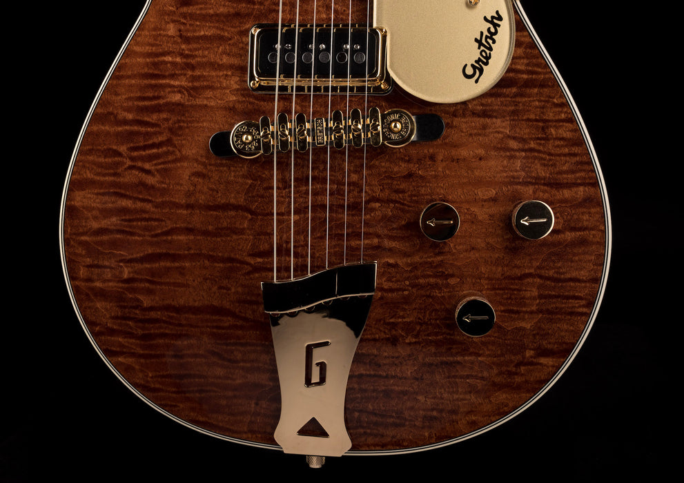 Gretsch Custom Shop Masterbuilt G6128CS 1954 Duo Jet NOS Brazilian Rosewood Curly Maple Walnut Stain