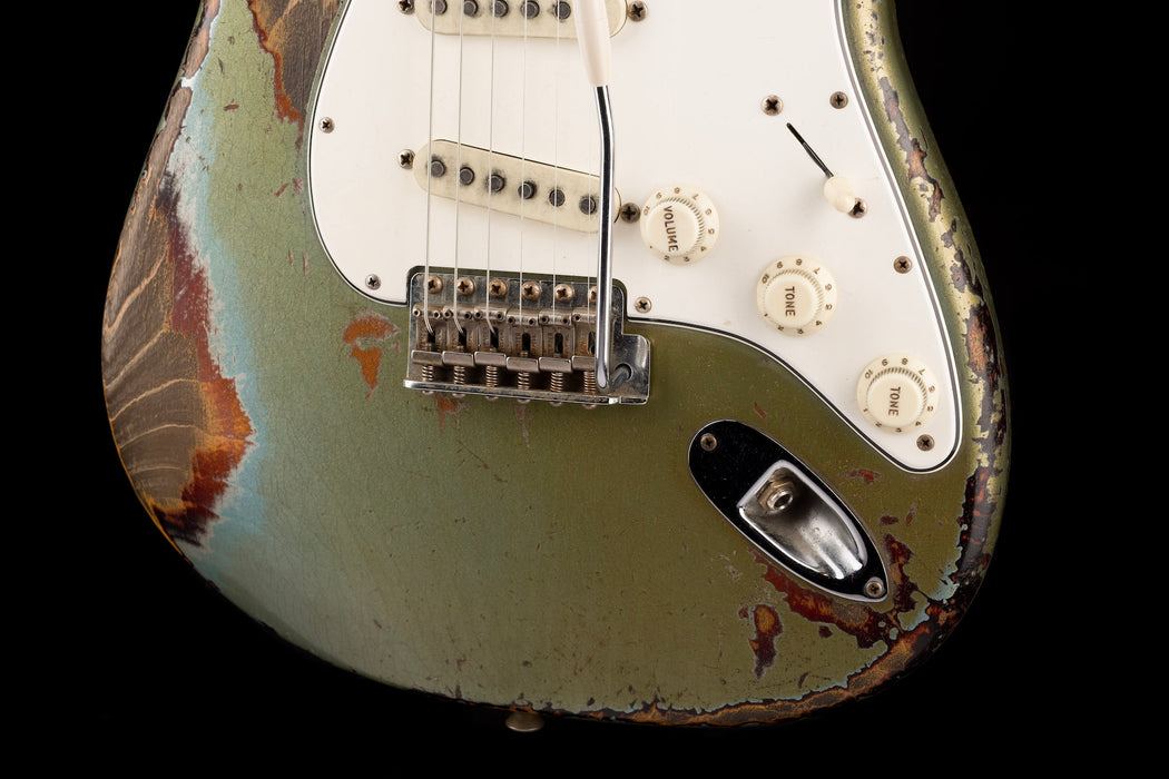 Fender Custom Shop Masterbuilt Dale Wilson 1965 Stratocaster Heavy Relic Firemist Silver Over Sunburst