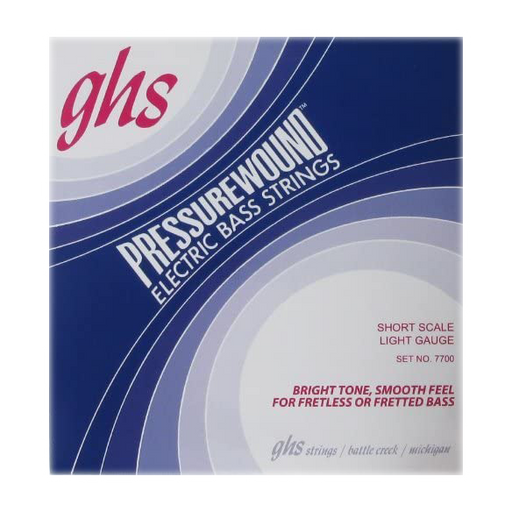 GHS 7700 Bass Pressurewound Short Scale Light Electric Bass Strings