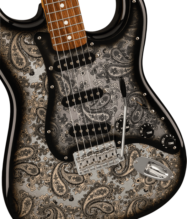 DISC - Fender Limited Edition Black Paisley Stratocaster Electric Guitar With Gig Bag