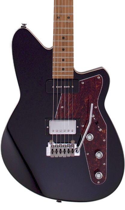 Reverend Double Agent W Roasted Maple Neck Electric Guitar Midnight Black