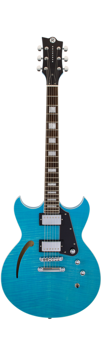Reverend Manta Ray HB Roasted Maple Neck Electric Guitar Sky Blue Flame Maple