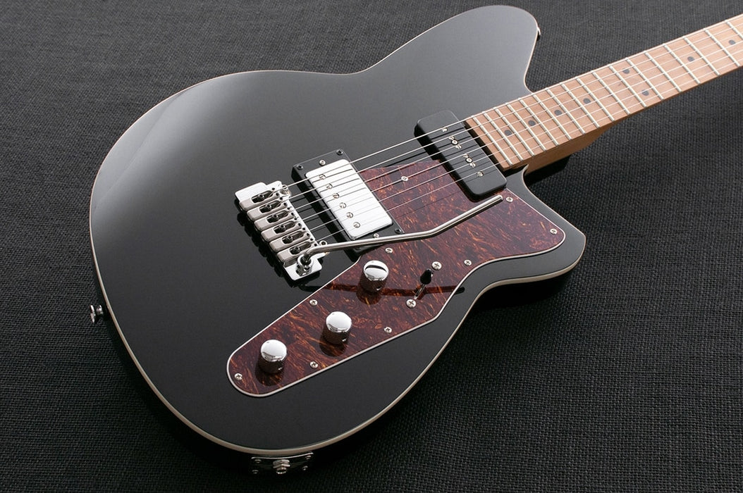 Reverend Double Agent W Roasted Maple Neck Electric Guitar Midnight Black