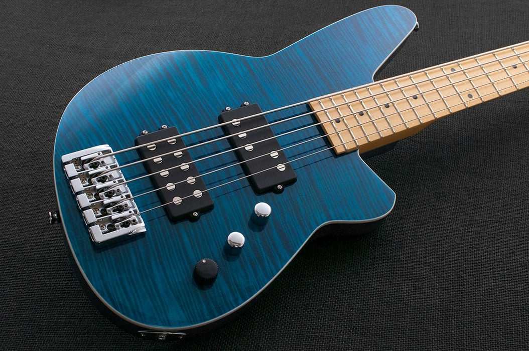 Reverend Mercalli 5FM 5 String Electric Bass Guitar Turquoise Flame Maple