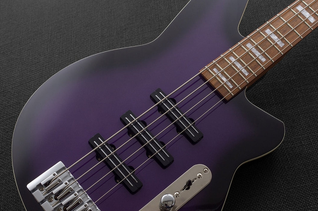 Reverend Triad Triple Pickup Electric Bass Guitar Purple Burst