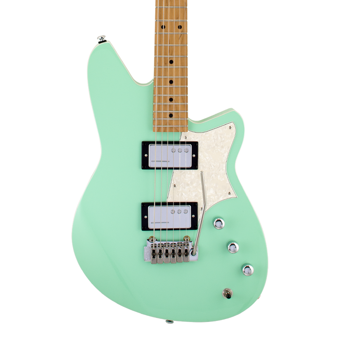Reverend Descent W Roasted Maple Neck Baritone Electric Guitar Oceanside Green
