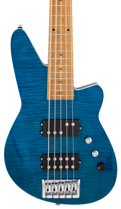 Reverend Mercalli 5FM 5 String Electric Bass Guitar Turquoise Flame Maple