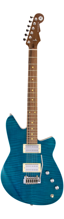 Reverend Kingbolt RA FM Roasted Maple Neck Electric Guitar Turquoise Flame Maple
