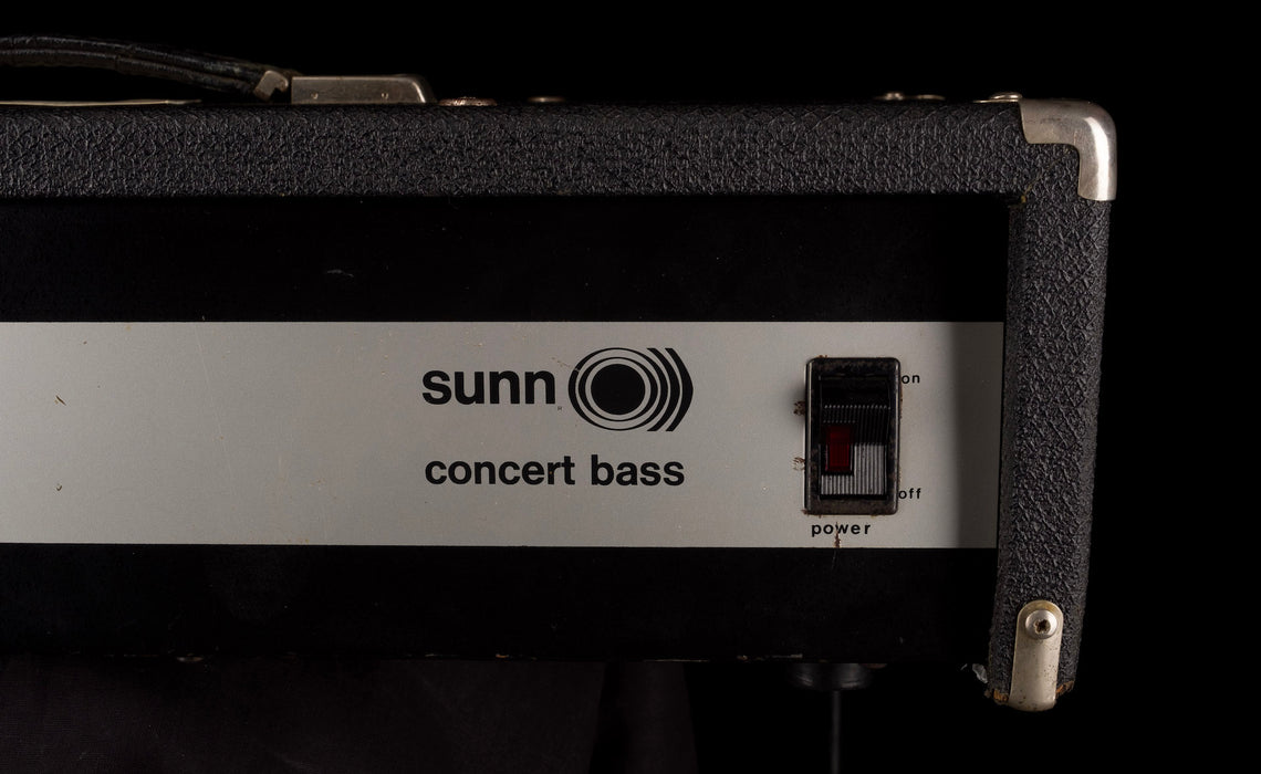 Pre Owned 1970's Sunn Concert 300-Watt  4-Ohm Black Bass Amp Head With Cover