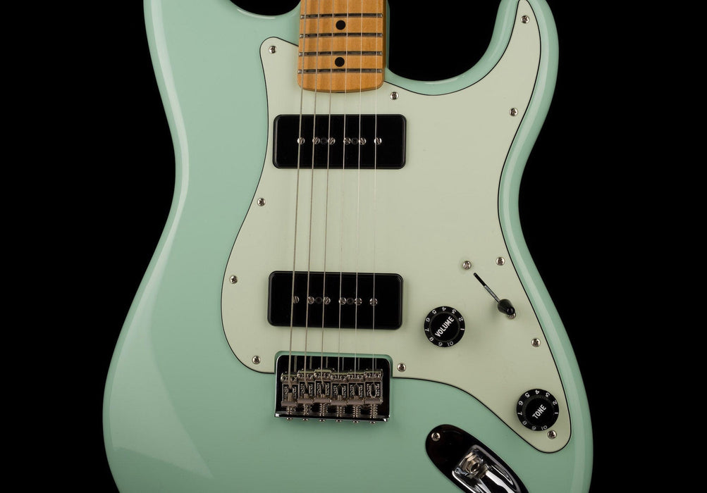 Used Fender Noventa Stratocaster Maple Fingerboard Surf Green Electric Guitar With Bag