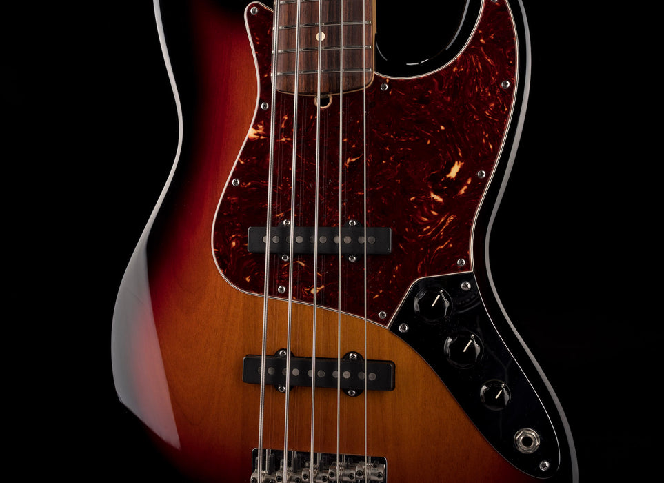 Used 2012 Fender American Standard Jazz Bass V 3-Tone Sunburst with OHSC