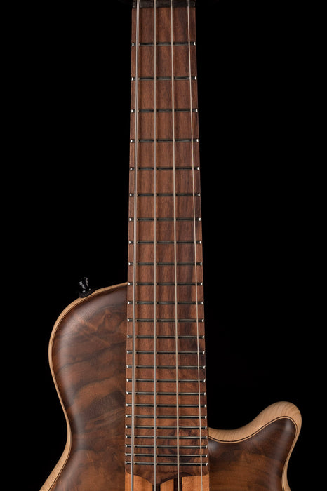 Mayones Cali4 Bass 17.5" Scale  Walnut Top/Swamp Ash Body Trans Natural Finish with Case