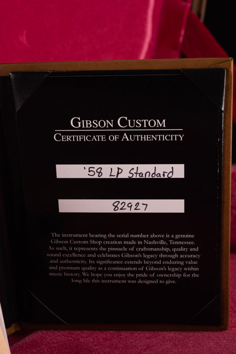 Gibson Custom Shop 1958 Les Paul Standard Reissue VOS Bourbon Burst Electric Guitar With Case