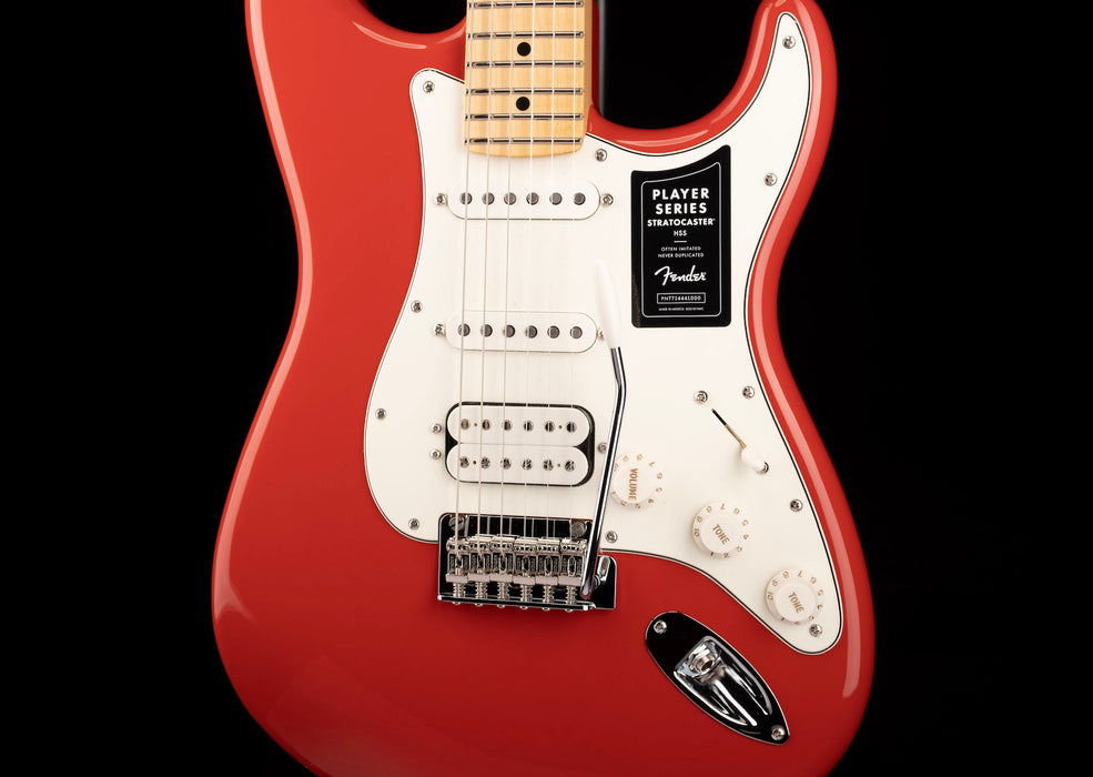 Fender Limited Edition Deluxe Player Strat HSS Fiesta Red Electric Guitar With Matching Headcap