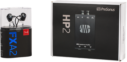 Fender MXA2 Bundle with FXA2 Pro In-Ear Monitors and PreSonus HP2 Headphone Amplifier