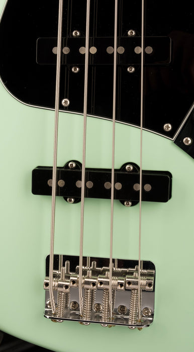 Used Fender American Performer Jazz Bass Satin Surf Green With Gig Bag