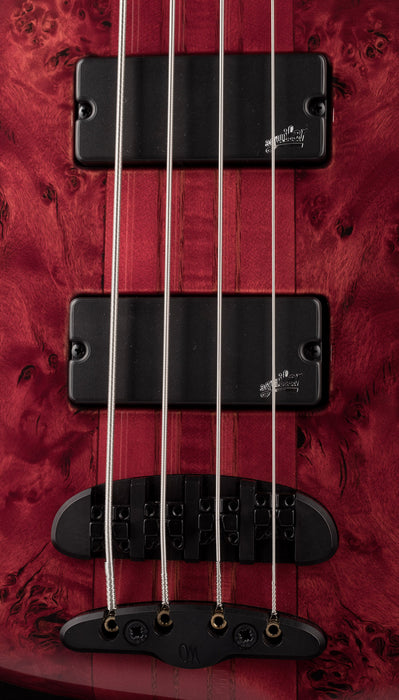 Mayones Comodous 4 String Bass Guitar Poplar Top Liquid Red Gloss Finish