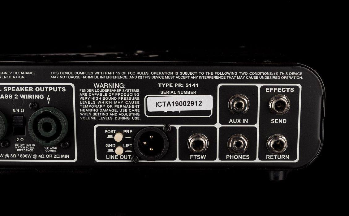 Used Fender Rumble 800 Bass Amp Head with Bag - ICTA19002912