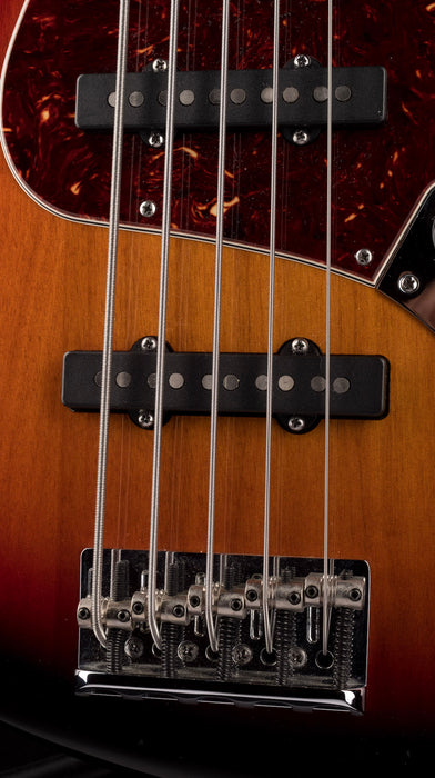 Used 2012 Fender American Standard Jazz Bass V 3-Tone Sunburst with OHSC