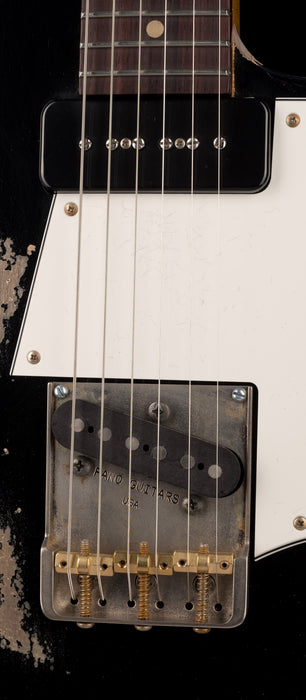 Fano Oltre Series SP6 P90 Medium/Heavy Distress Bull Black with Gig Bag