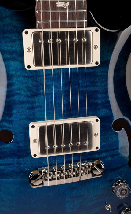 PRS Core Hollowbody II Piezo Custom Color Sapphire Smokeburst Burst with Case