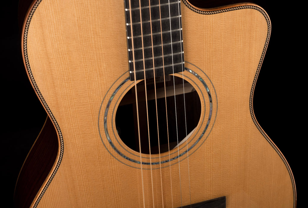 Pre Owned Boucher J.P. Cormier 000-12 Fret (12FTB) Natural Acoustic Electric With OHSC