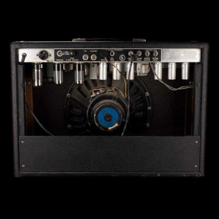 Vintage 1968 Fender Deluxe Reverb Black/Silver Guitar Amp Combo