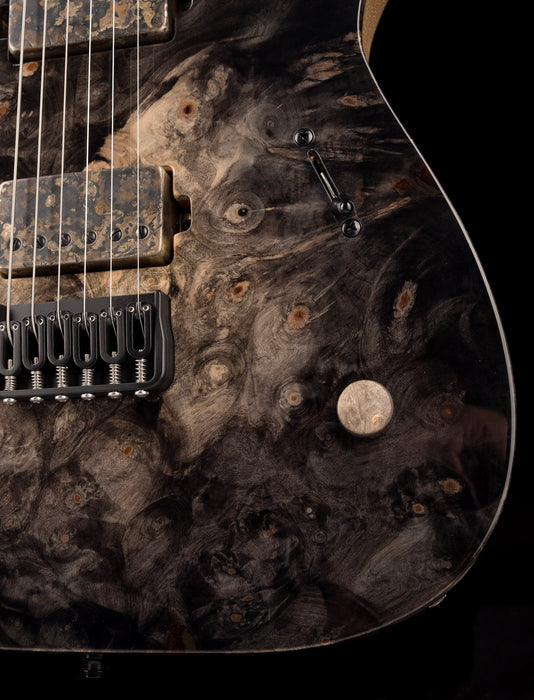 Mayones Duvelle Elte 6 40th Anniversary Master Builder Buckeye Burl Top Natural Fade Gloss Blackburst