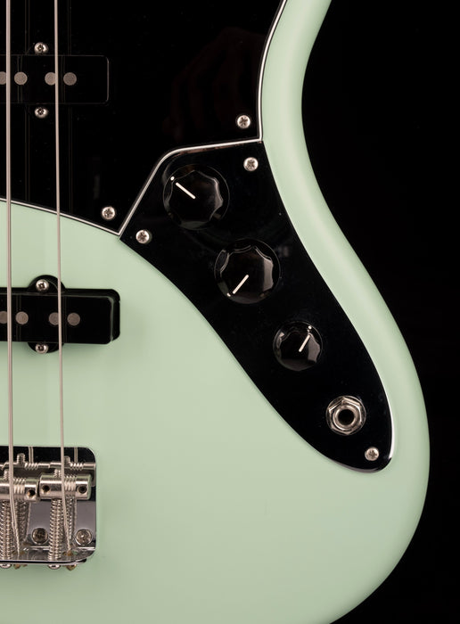 Used Fender American Performer Jazz Bass Satin Surf Green With Gig Bag