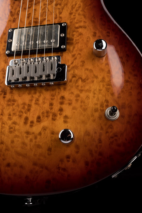 Lueez Double-Cut Carved Top HH Birdseye Maple Sunburst Electric Guitar With Soft Case