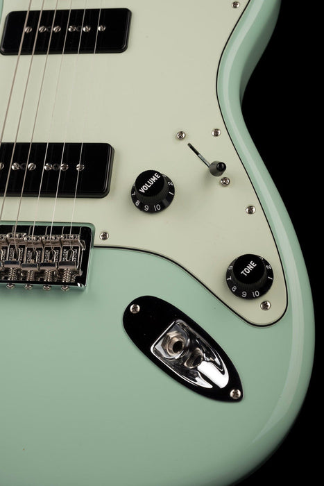 Used Fender Noventa Stratocaster Maple Fingerboard Surf Green Electric Guitar With Bag