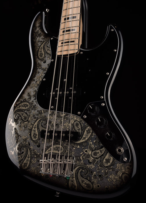 Pre Owned 2019 Fender Limited Edition Black Paisley Jazz Bass w/ Gig Bag Made in Japan