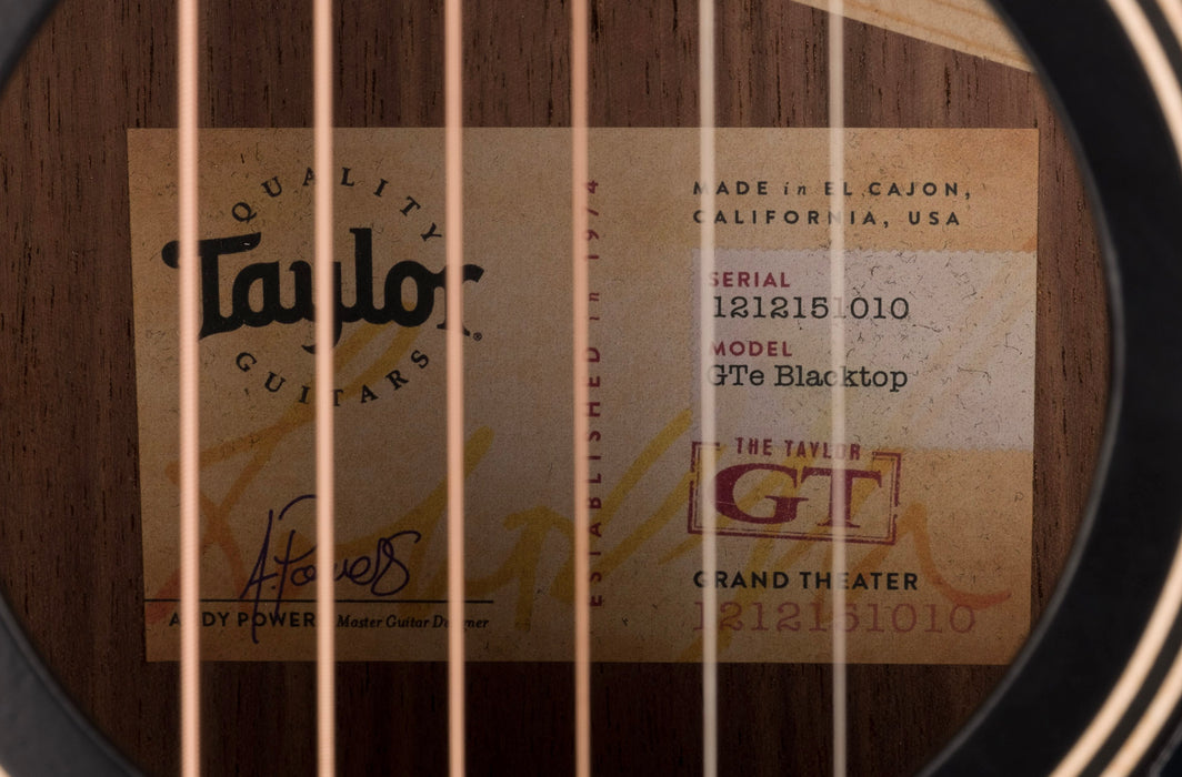 Taylor GTe Blacktop Acoustic Electric Guitar With Aerocase