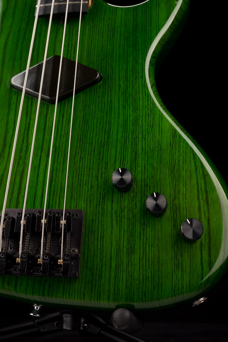 Pre Owned 1990's Rick Turner Prototype E-2 EL-434 PM Transparent Green Bass With OHSC