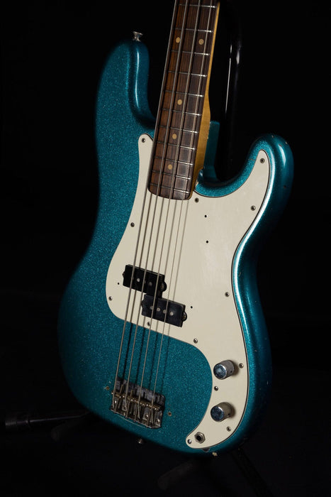 Vintage 1961 Fender Precision Bass Refinished Blue Sparkle With OHSC