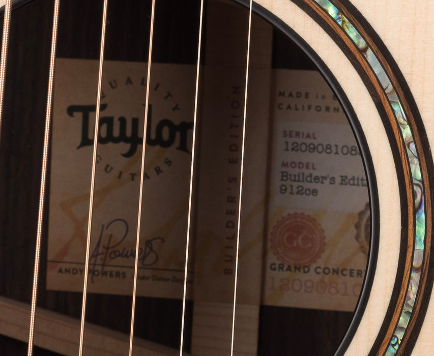 Taylor Builder's Edition 912ce Acoustic Electric Guitar