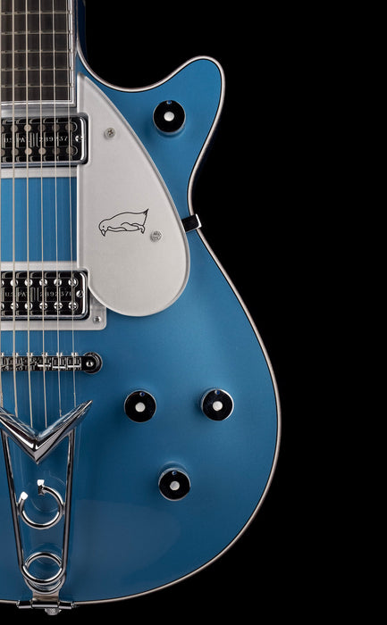 Pre Owned Gretsch Custom Shop Masterbuilt G6134CST Baritone Penguin NOS Lake Placid Blue With OHSC