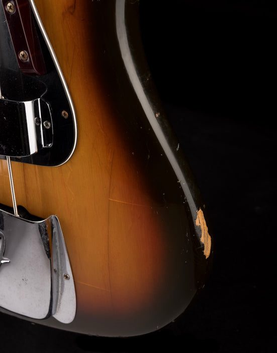 Pre Owned 1978 Fender Left-Handed Jazz Bass Sunburst Maple fretboard With OHSC