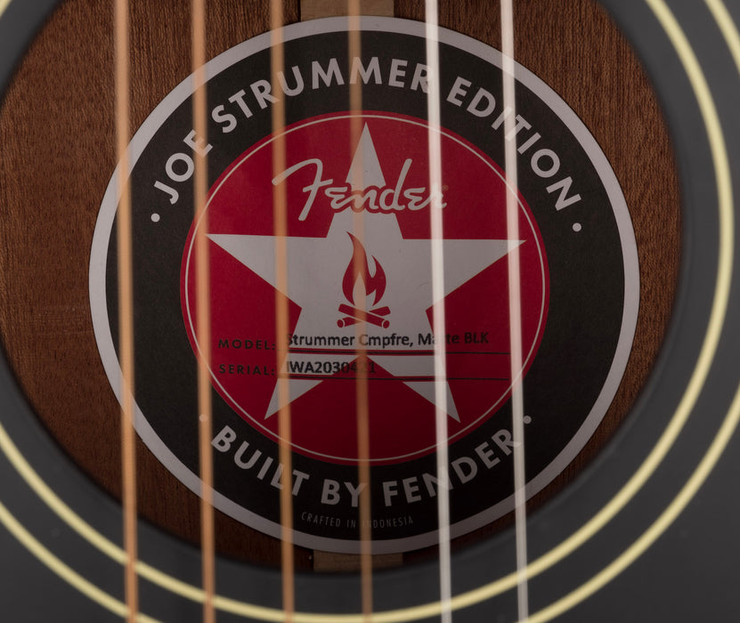 Fender Joe Strummer Campfire Matte Black with Gig Bag