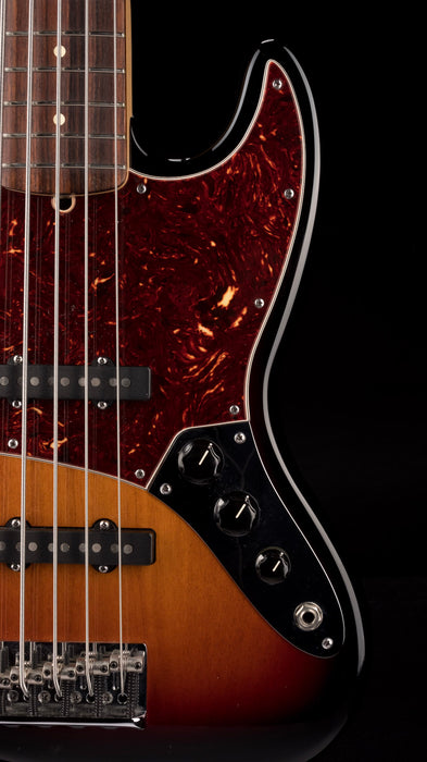 Used 2012 Fender American Standard Jazz Bass V 3-Tone Sunburst with OHSC